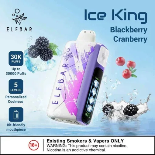 Elf Bar Ice King – Blackberry Cranberry – 30K 30000 Puffs - Buy Authentic Vape in Bengaluru - Vape Shop Bengaluru