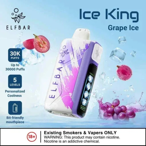 Elf Bar Ice King – Grape Ice – 30K 30000 Puffs - Buy Authentic Vape in Bengaluru - Vape Shop Bengaluru