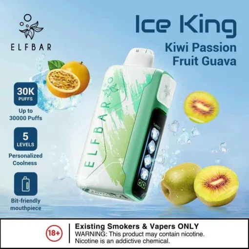 Elf Bar Ice King – Kiwi Passion Fruit Guava – 30K 30000 Puffs - Buy Authentic Vape in Bengaluru - Vape Shop Bengaluru