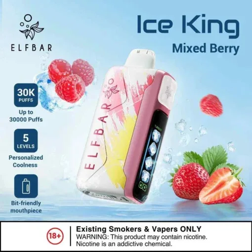 Elf Bar Ice King – Mixed Berries – 30K 30000 Puffs - Buy Authentic Vape in Bengaluru - Vape Shop Bengaluru