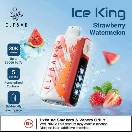 Elf Bar Ice King – Strawberry Watermelon – 30K 30000 Puffs - Buy Authentic Vape in Bengaluru - Vape Shop Bengaluru