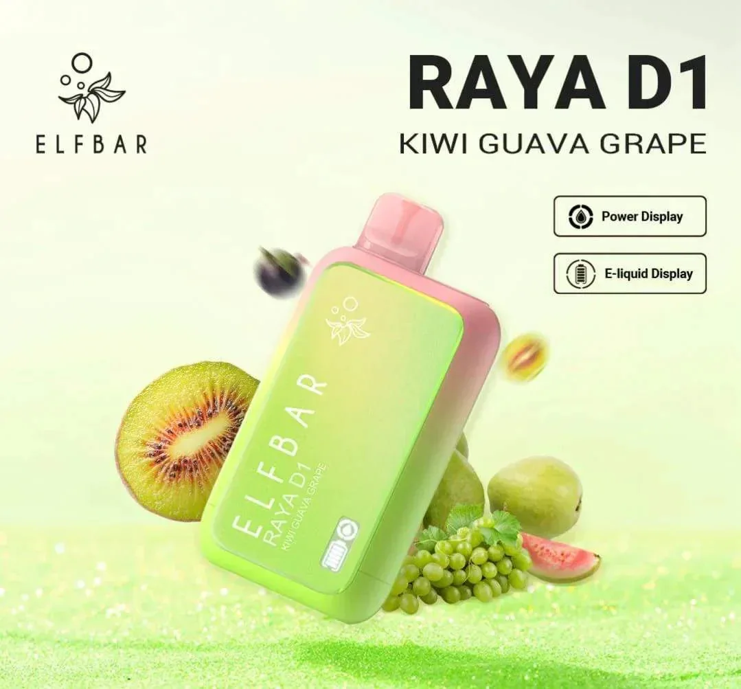 Elf Bar Raya D1 – Kiwi Guava Grape - Buy Authentic Vape in Bengaluru - Vape Shop Bengaluru