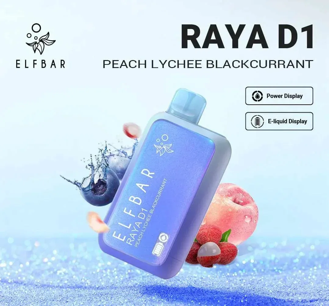 Elf Bar Raya D1 – Peach Lychee Blackcurrant - Buy Authentic Vape in Bengaluru - Vape Shop Bengaluru