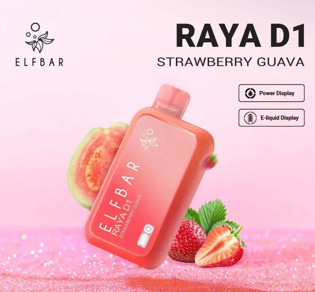 Elf Bar Raya D1 – Strawberry Guava - Buy Authentic Vape in Bengaluru - Vape Shop Bengaluru