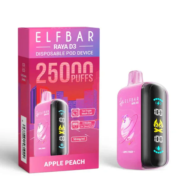 Elf Bar Raya D3 Apple Peach – 25000 - Buy Authentic Vape in Bengaluru - Vape Shop Bengaluru