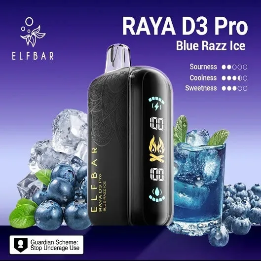 Elf Bar Raya D3 Pro 30K Blue Razz Ice 30000 Puffs - Buy Authentic Vape in Bengaluru - Vape Shop Bengaluru
