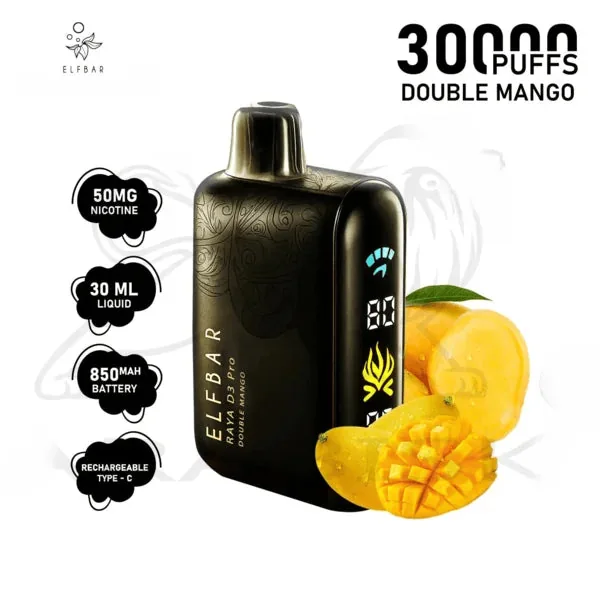 Elf Bar Raya D3 Pro -30k Double Mango 30000 Puffs - Buy Authentic Vape in Bengaluru - Vape Shop Bengaluru