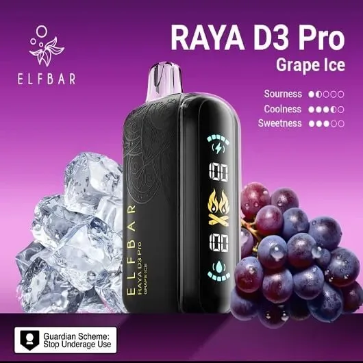 Elf Bar Raya D3 Pro -30k Grape Ice 30000 Puffs - Buy Authentic Vape in Bengaluru - Vape Shop Bengaluru