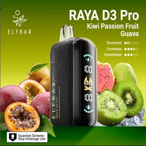 Elf Bar Raya D3 Pro – Kiwi Passion Fruit Guava - Buy Authentic Vape in Bengaluru - Vape Shop Bengaluru