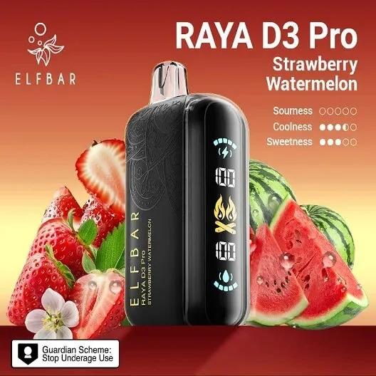 Elf Bar Raya D3 Pro – Strawberry Watermelon - Buy Authentic Vape in Bengaluru - Vape Shop Bengaluru